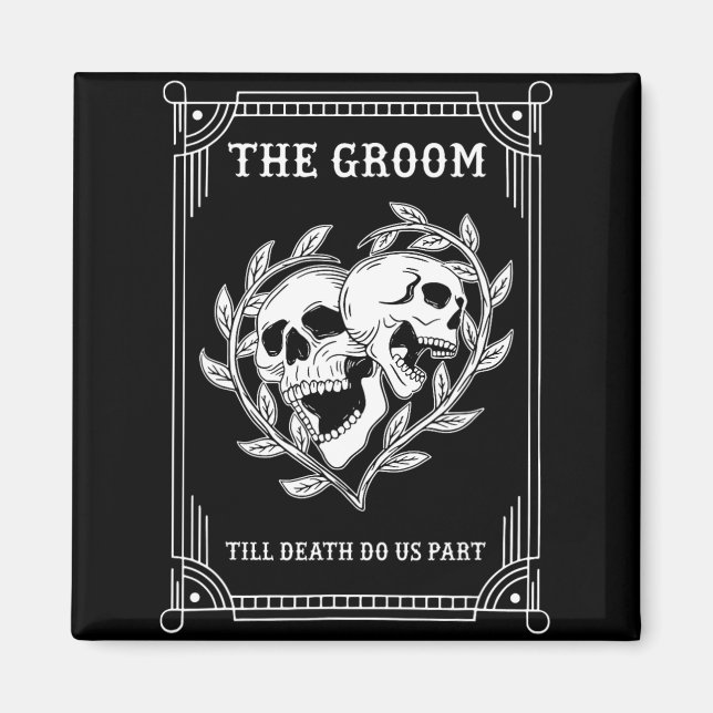 Gothic Halloween Groom Bride Wedding Bachelorette  Magnet (Front)
