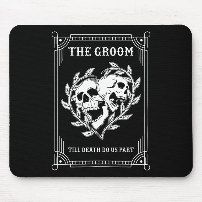 Gothic Halloween Groom Bride Wedding Bachelorette  Mouse Pad (Front)