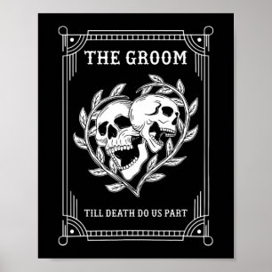 Gothic Halloween Groom Bride Wedding Bachelorette Poster