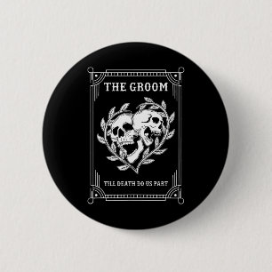 Gothic Halloween Groom Bride Wedding Chelorette Pa 6 Cm Round Badge
