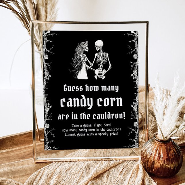 Gothic Halloween Guess How Many Candy Corn Game Poster (Creator Uploaded)