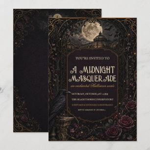 Gothic Halloween Masquerade Party Invitation