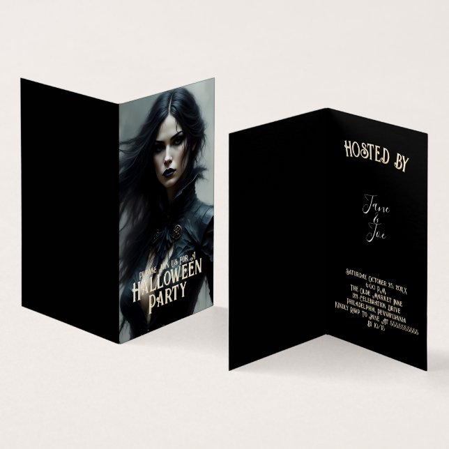 Gothic Halloween Night of Mystery Invitation (Inside and Outside)