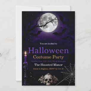 Gothic Halloween Party Invitation   Elegant Dark
