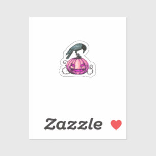 Gothic Halloween Pumpkin and Crow