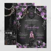 Gothic Halloween Purple Black Princess Quinceanera