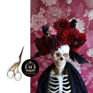 Gothic Halloween Raven Skeleton Skull Decoupage Tissue Paper
