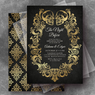 Gothic Halloween Rehearsal Dinner Invitation