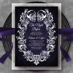 Gothic Halloween Rehearsal Dinner Invitation