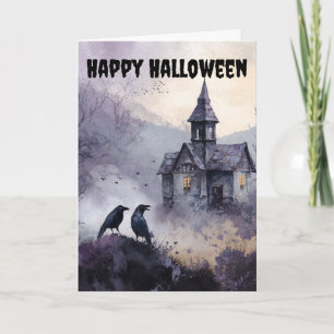 Gothic Halloween Scene Holiday Card