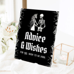 Gothic Halloween Skeleton Advice and Wishes Sign  