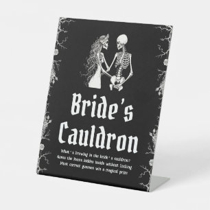 Gothic Halloween Skeleton Bride’s Cauldron Sign  