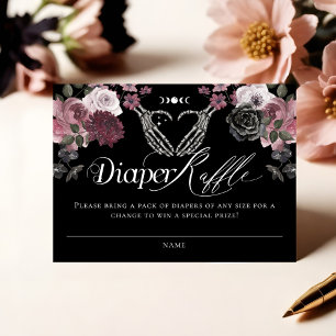 Gothic Halloween Skeleton Hands Baby Diaper Raffle Enclosure Card