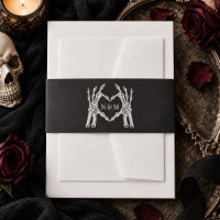 Gothic Halloween Skeleton Heart Hands Wedding
