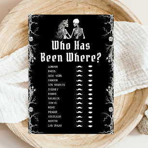 Gothic Halloween Skeleton Who Has Been Where Game Invitation