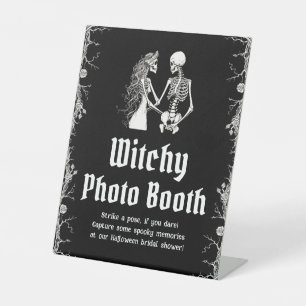 Gothic Halloween Skeleton Witchy Photo Booth Sign