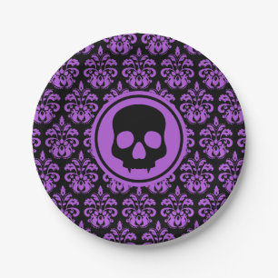 Gothic Halloween skull chic party Paper Plate