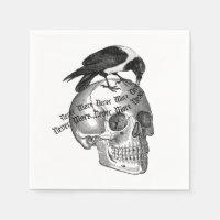Gothic Halloween Skull Raven