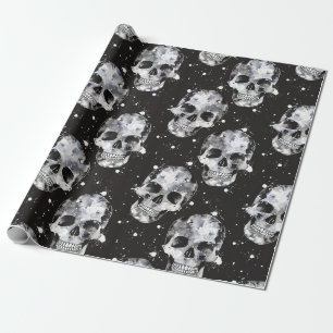 Gothic Halloween Skulls Spooky Season Wrapping Paper