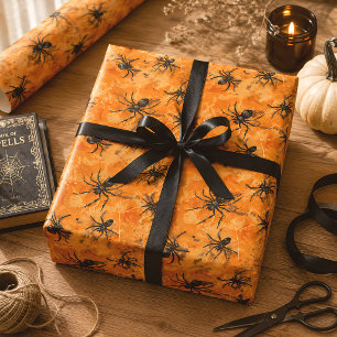 Gothic Halloween Spiders Creepy Spooky Wrapping Paper