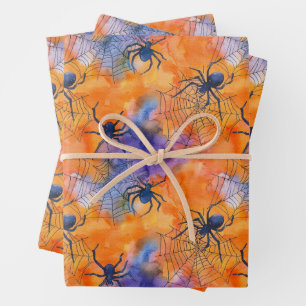 Gothic Halloween Spiders Spooky Season Wrapping Paper Sheet