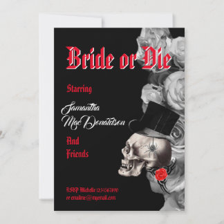 Gothic Halloween style bachelorette party Invitation