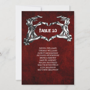 Gothic halloween Table Number Seating Chart