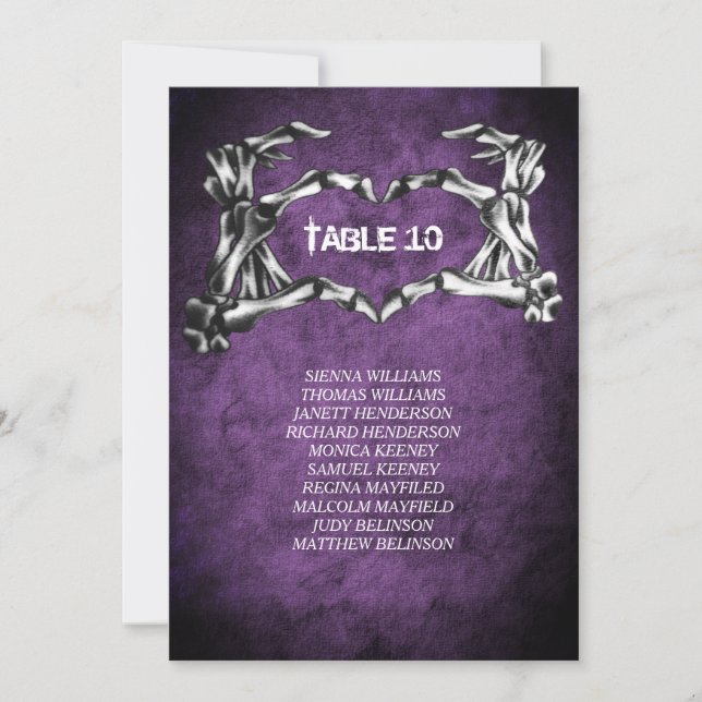 Gothic halloween Table Number Seating Chart (Front)