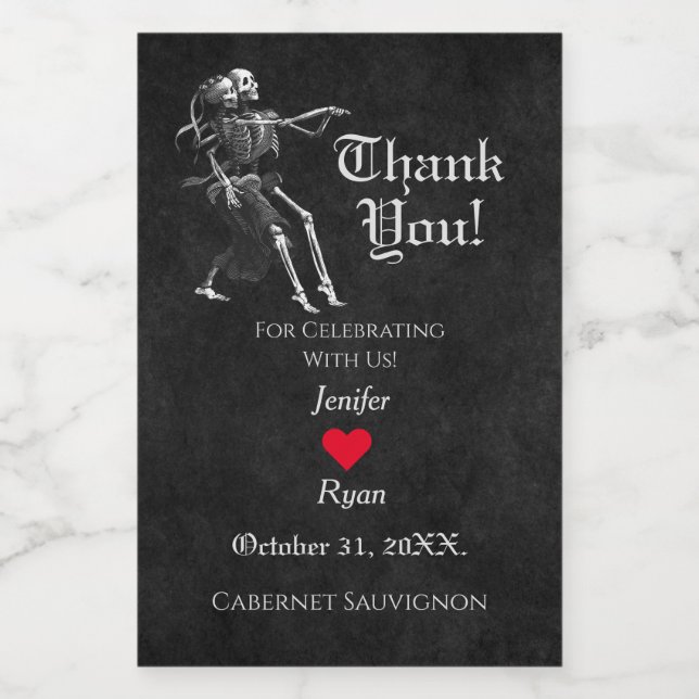 Gothic halloween Thank you Wine Bottle Label (Single Label)