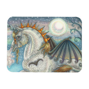 GOTHIC HALLOWEEN UNICORN WITH BAT WINGS, HORSE MAGNET