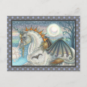GOTHIC HALLOWEEN UNICORN WITH BAT WINGS, HORSE POSTCARD