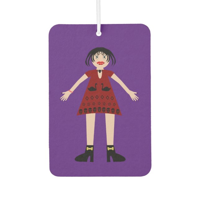 Gothic Halloween Vampire Lady Car Air Freshener (Front)