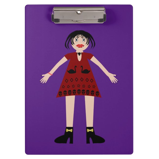 Gothic Halloween Vampire Lady Clipboard (Front)