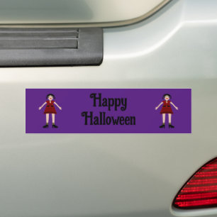 Gothic Halloween Vampire Lady Custom Bumper Sticker