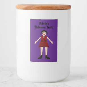 Gothic Halloween Vampire Lady Custom Food Label