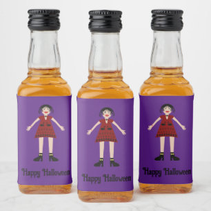 Gothic Halloween Vampire Lady Custom Liquor Bottle Label