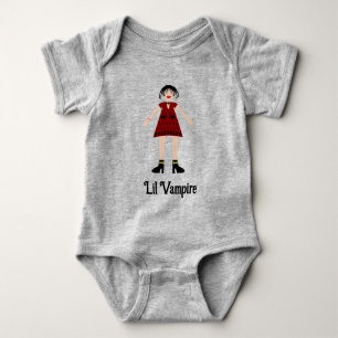 Gothic Halloween Vampire Lady Custom Message Baby Bodysuit