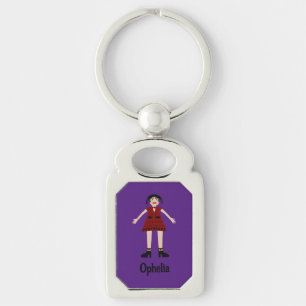 Gothic Halloween Vampire Lady Custom Name Key Ring