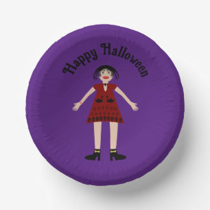 Gothic Halloween Vampire Lady Custom Paper Plate
