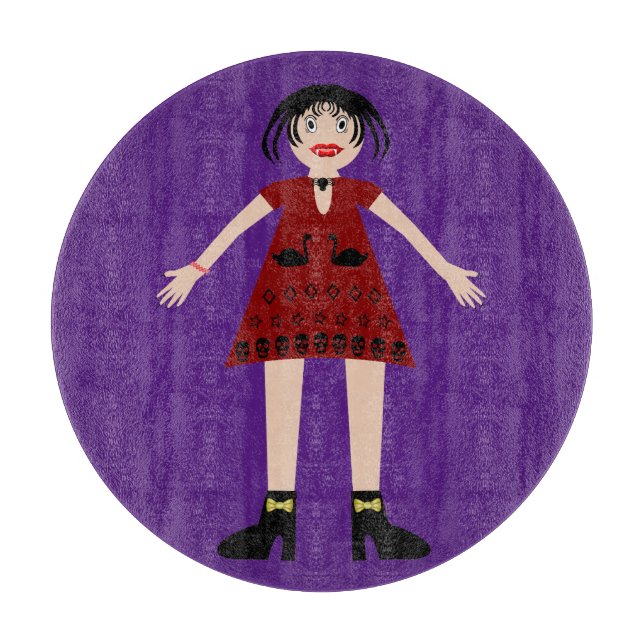 Gothic Halloween Vampire Lady Cutting Board (Front)