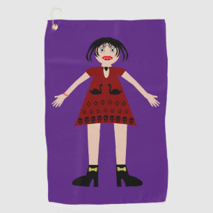 Gothic Halloween Vampire Lady Golf Towel