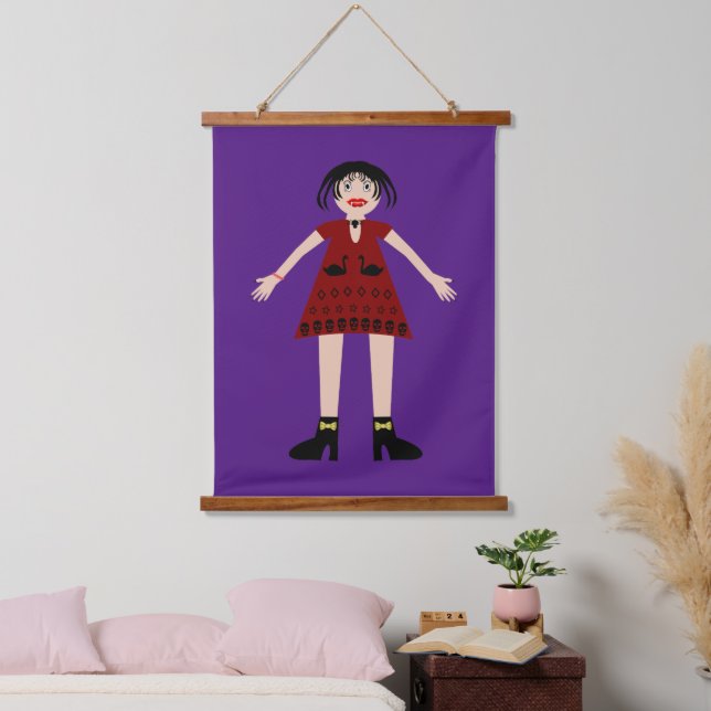 Gothic Halloween Vampire Lady Hanging Tapestry (Bedroom)