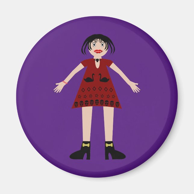 Gothic Halloween Vampire Lady Magnet (Front)