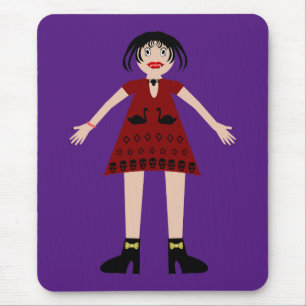 Gothic Halloween Vampire Lady Mouse Pad
