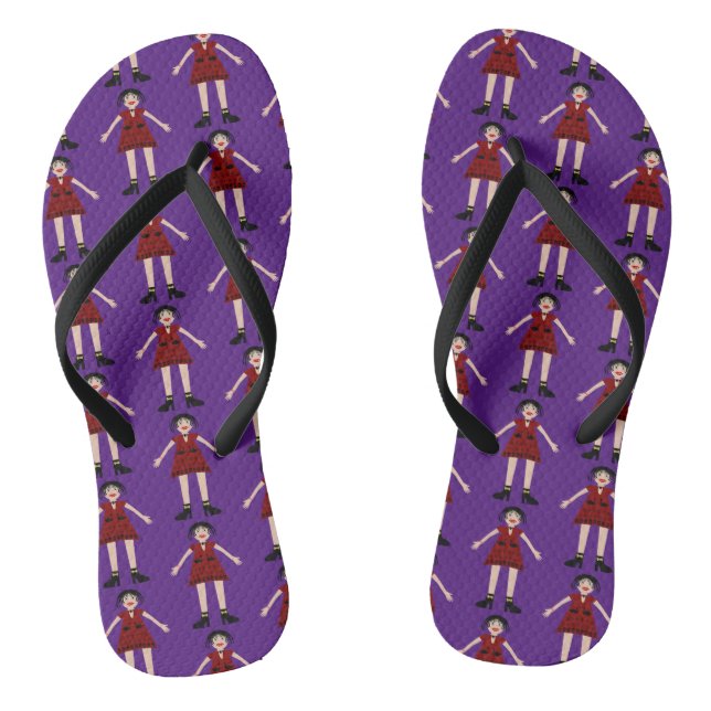 Gothic Halloween Vampire Lady Patterned Thongs (Footbed)