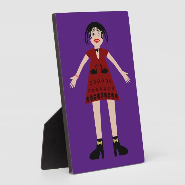 Gothic Halloween Vampire Lady Plaque (Side)