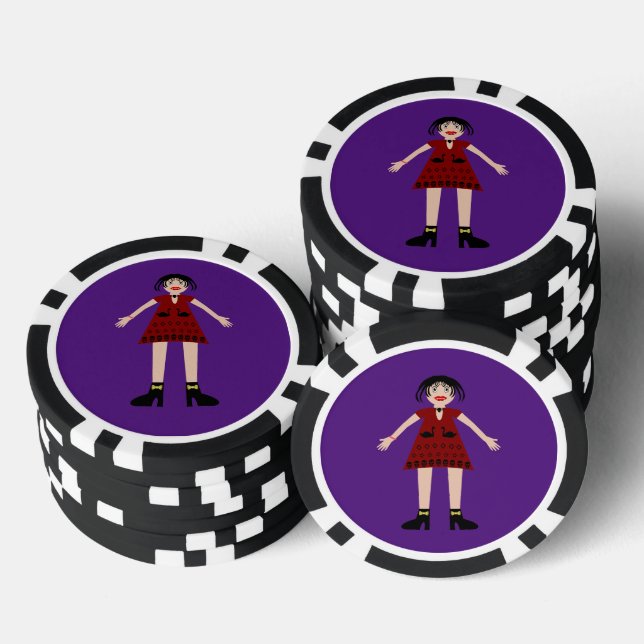 Gothic Halloween Vampire Lady Poker Chips (Stack)