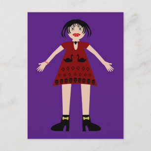 Gothic Halloween Vampire Lady Postcard