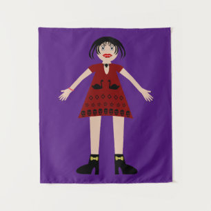 Gothic Halloween Vampire Lady Tapestry