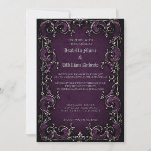Gothic Halloween Wedding Ceremony Invitation